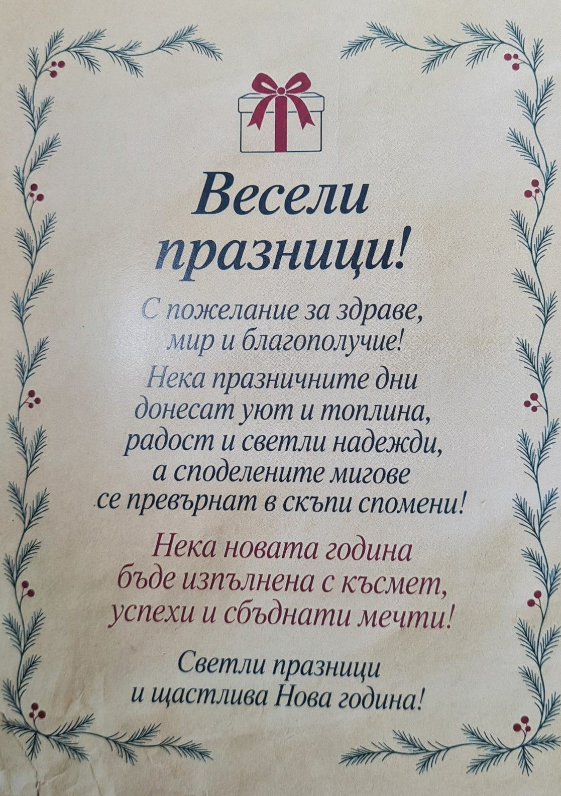 Подаръчна кутия с пенливо вино и чаша Весели Празници